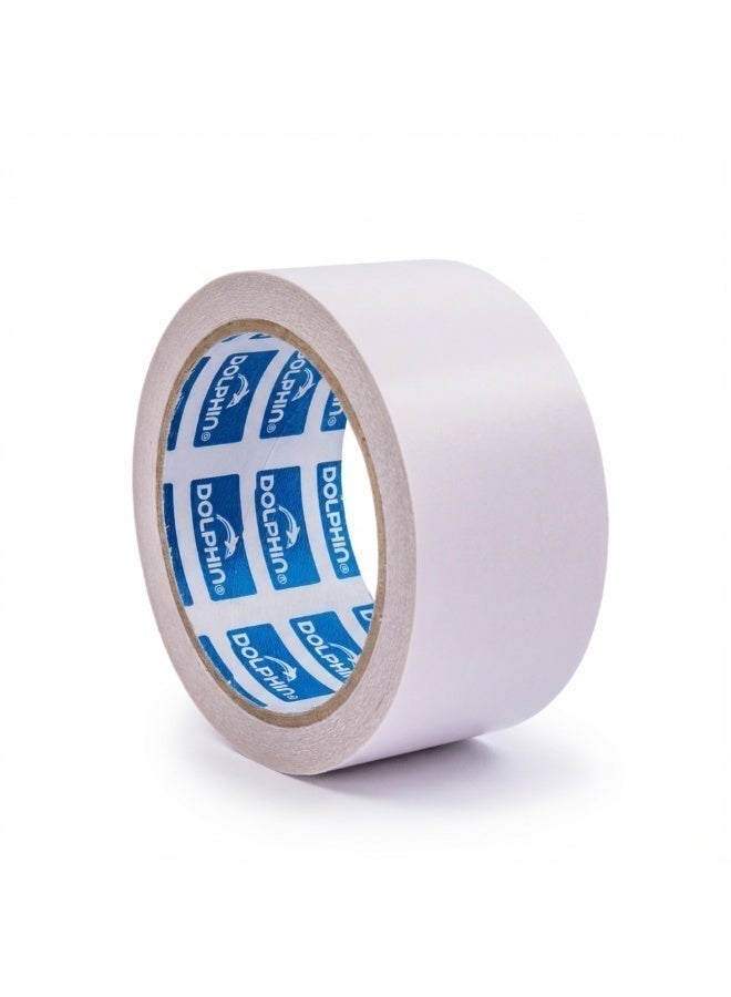 دولفين شريط لاصق مزدوج الوجهين دولفين 2 إنش × 15 ياردة، لاصق قوي قائم على المذيب، سهل القطع، متعدد الاستخدامات - Image 2